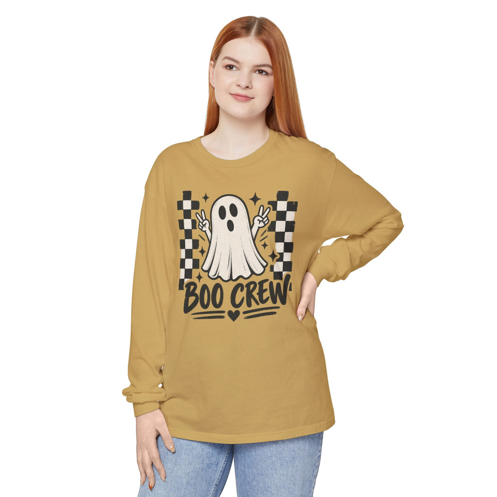Boo Crew Long Sleeve Tee — Cute Ghost Halloween Shirt