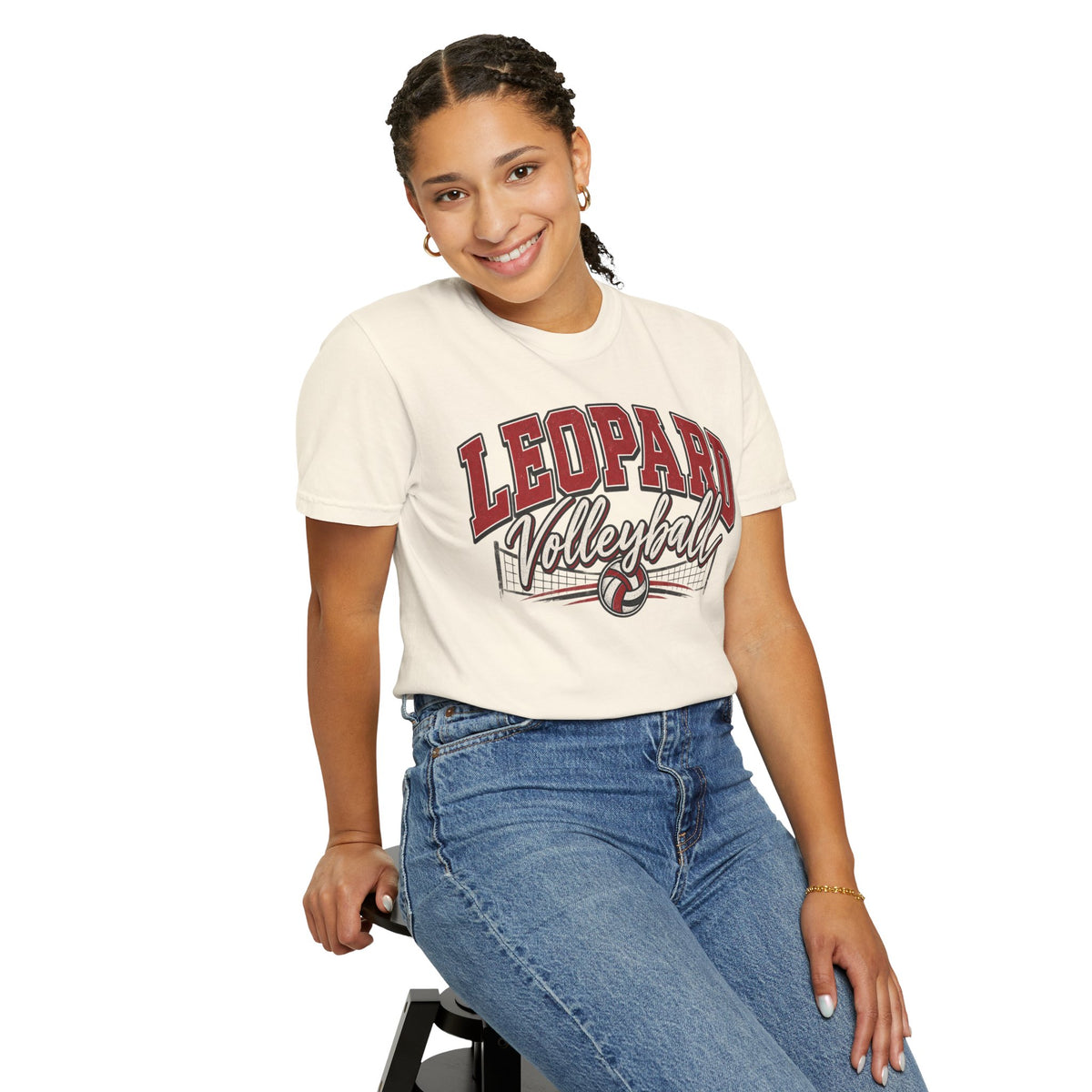 Leopard Volleyball Vintage Garment-Dyed T-Shirt