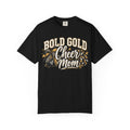 Bold Gold Cheer Mom T-Shirt – Pom Pom Cheerleader Mom Tee