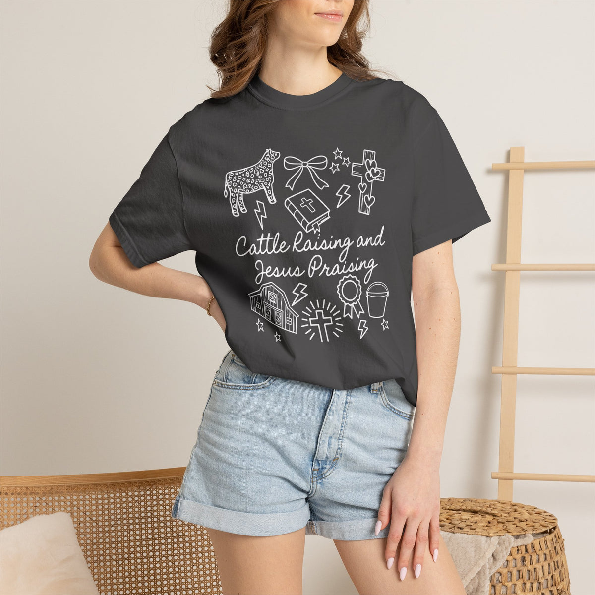 Cattle Raising and Jesus Praising T-Shirt