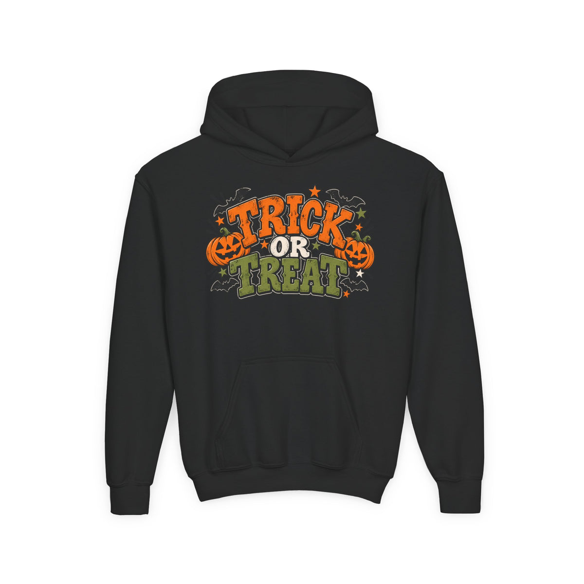 Youth Hoodie - 'Trick or Treat' Halloween Pumpkin Graphic