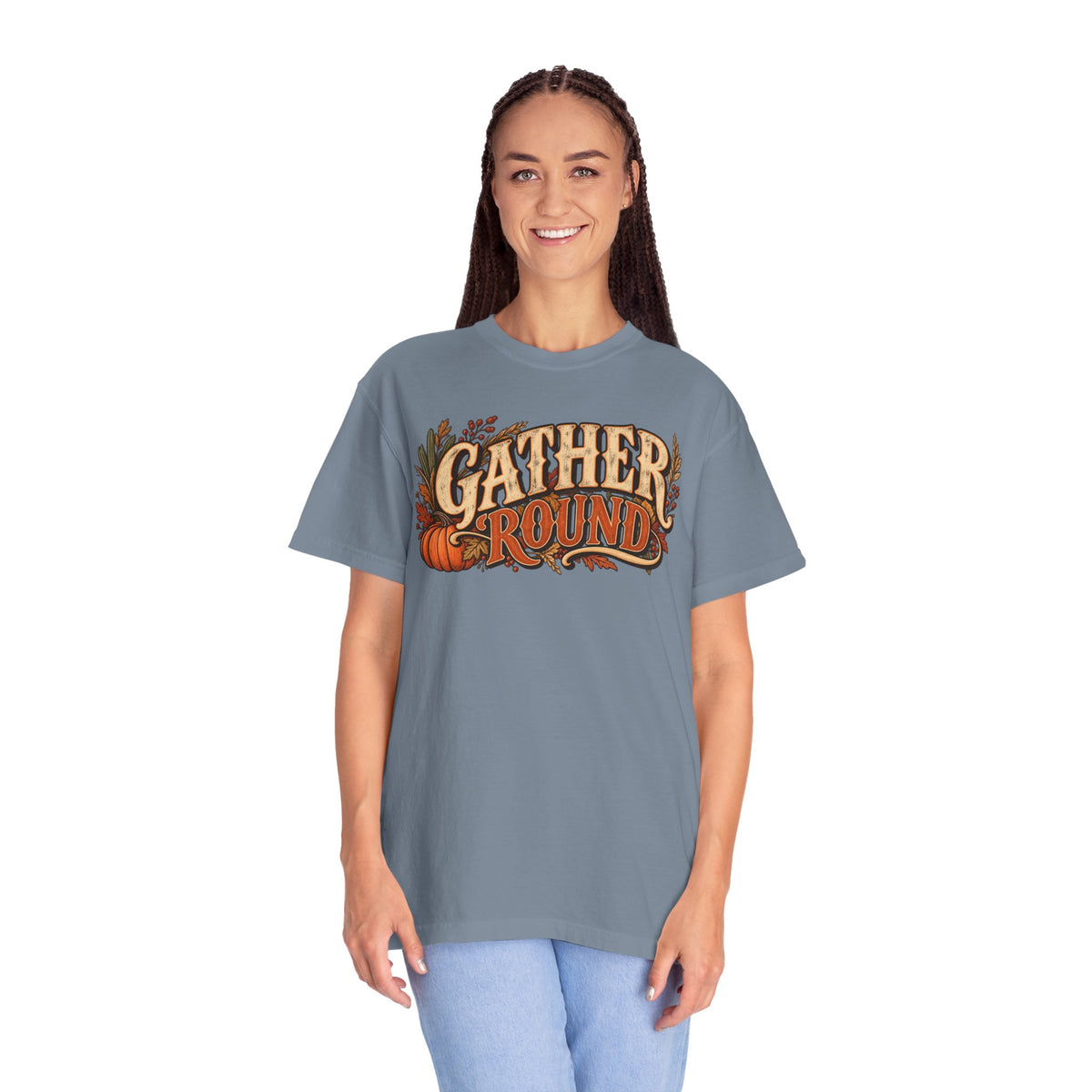 Gather 'Round Fall T-Shirt — Pumpkin Harvest Graphic Tee