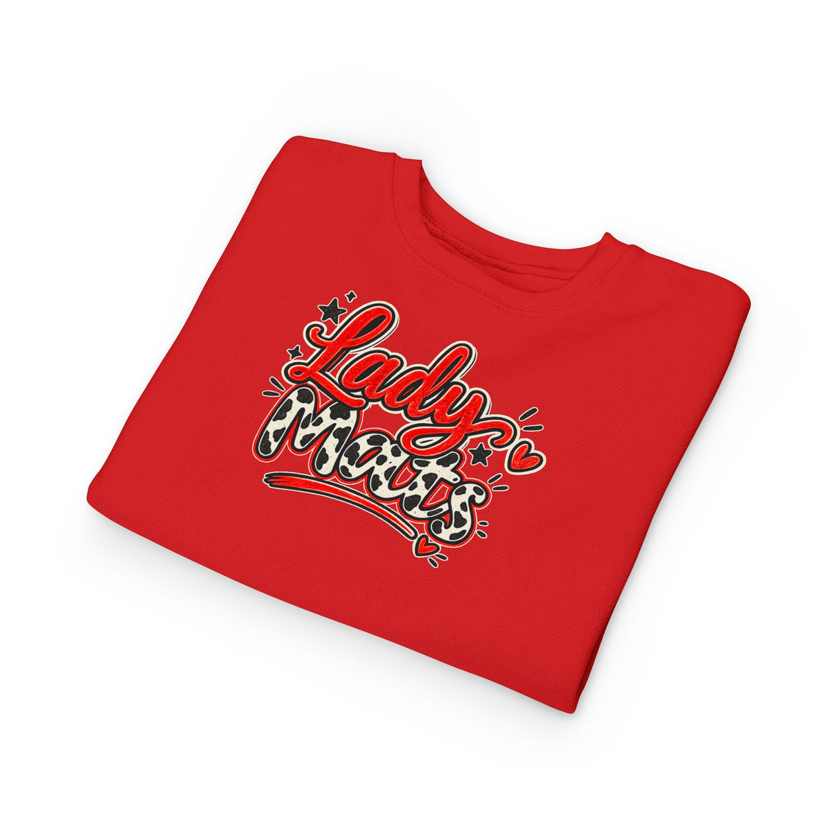 Toddler Sweatshirt — "Lady Mess" Leopard Heart Graphic Crewneck