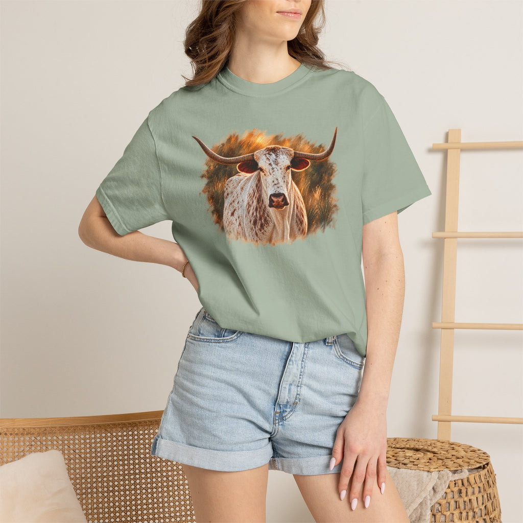 Longhorn Painting T-Shirt — Rustic Texas Cattle Graphic Tee