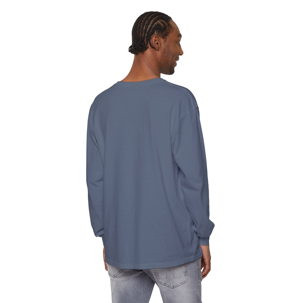 Happy Buffalo Long Sleeve Tee — “You Can Be Happy If You’ve a Mind To” Rustic Graphic Shirt