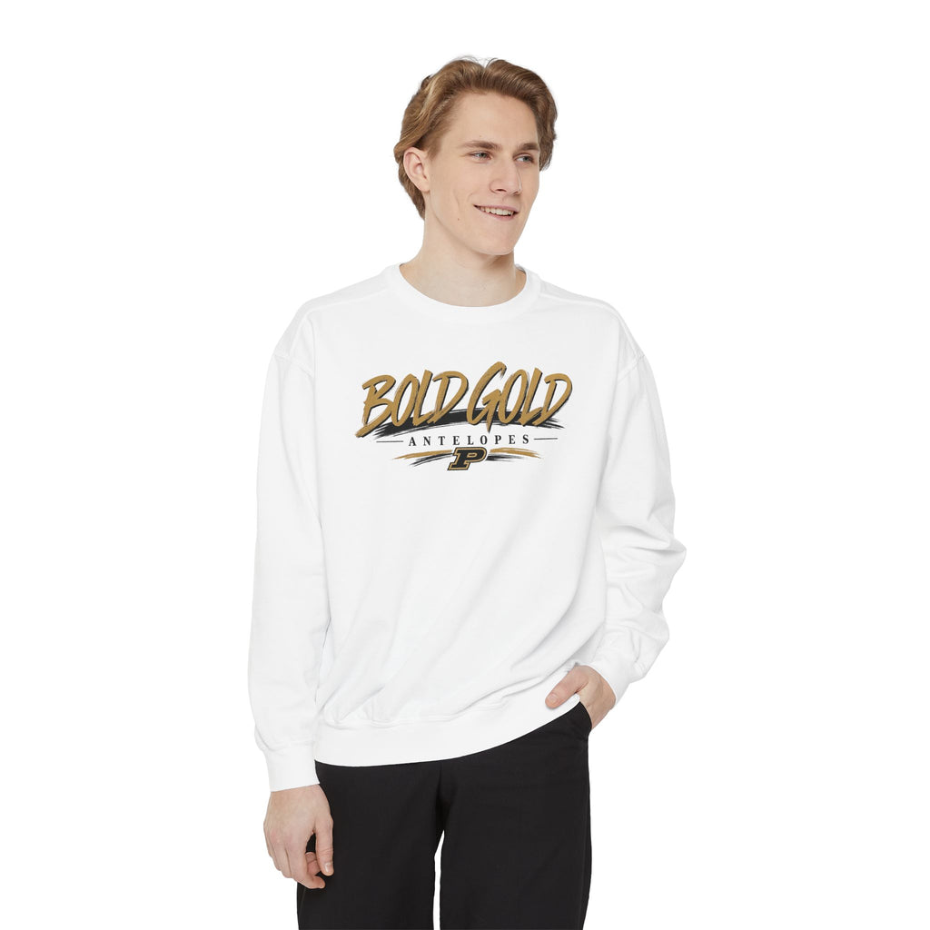 Bold Gold Antelopes Sweatshirt — Vintage Script Graphic Crewneck