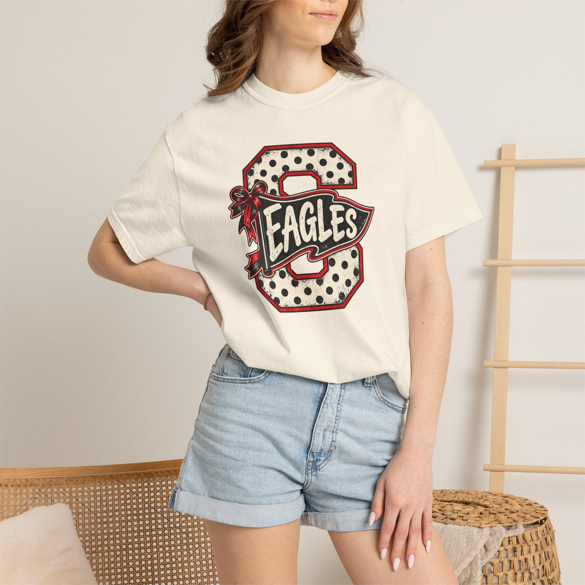 Vintage Polka Dot 'Eagles' Letterman T-Shirt