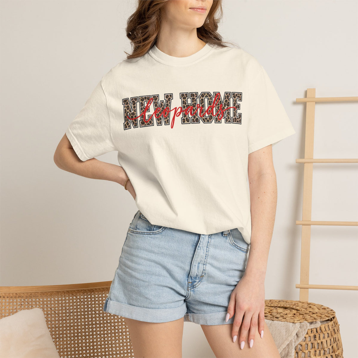 New Home Leopard Script T-Shirt