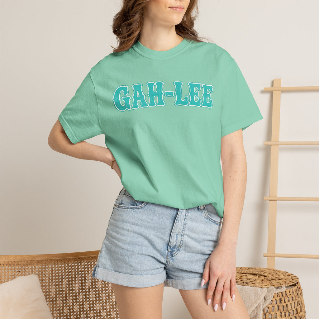 GAH-LEE Graphic T-Shirt — Funny Text Tee, Retro Collegiate Style