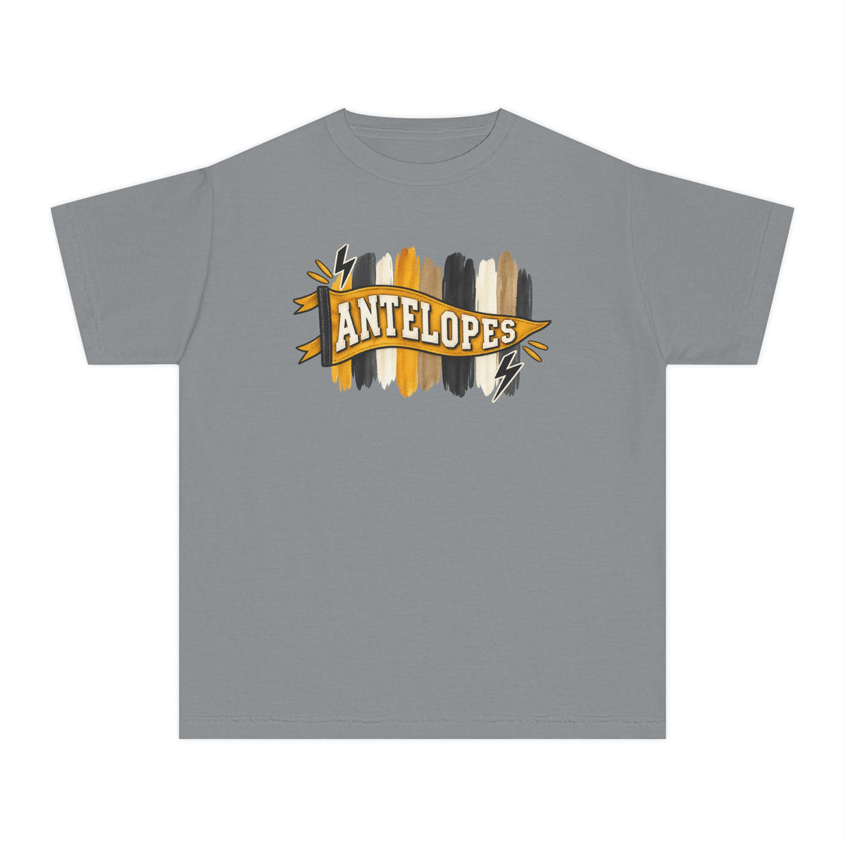 Antelopes Youth Tee — School Spirit Brushstroke Design