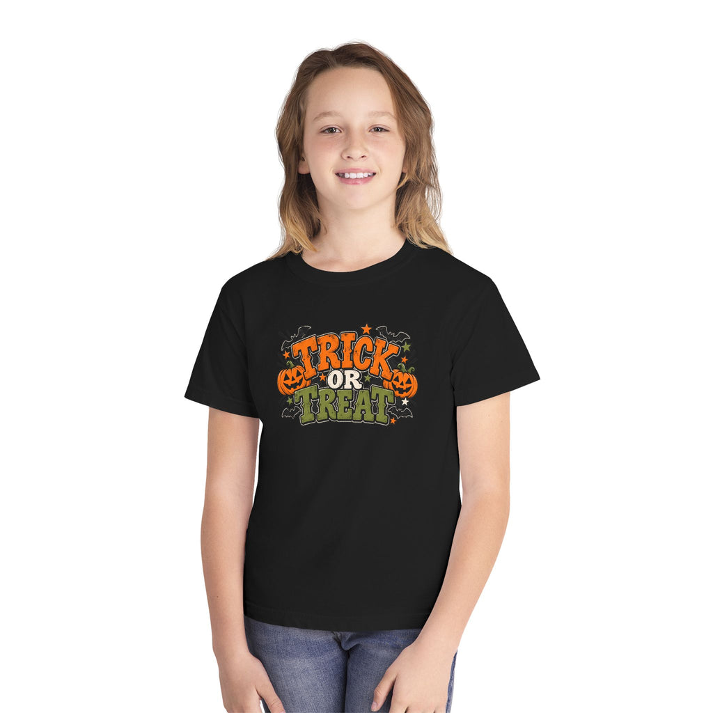 Youth Halloween T-Shirt - "Trick or Treat" Pumpkin Graphic