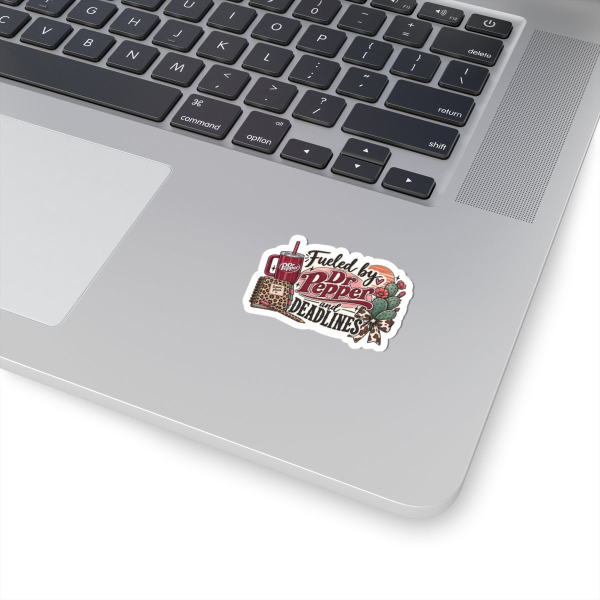 Fueled by Dr Pepper and Deadlines Sticker — Laptop Planner Aesthetic Kiss-Cut Decal