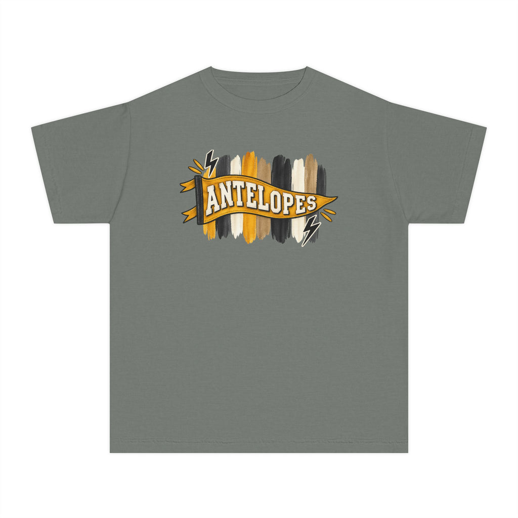 Antelopes Youth Tee — School Spirit Brushstroke Design