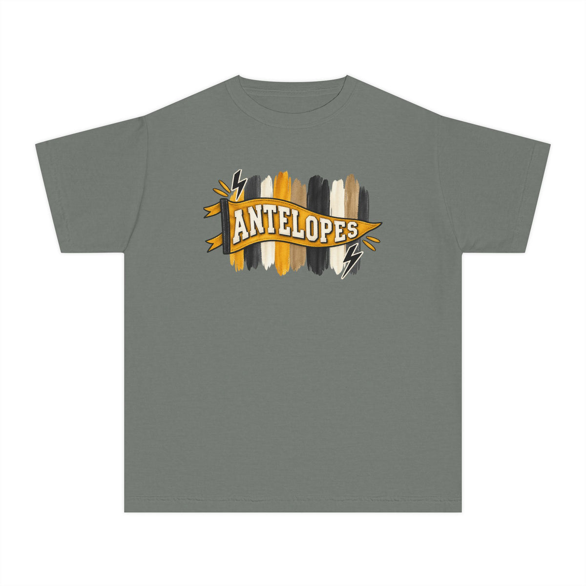 Antelopes Youth Tee — School Spirit Brushstroke Design