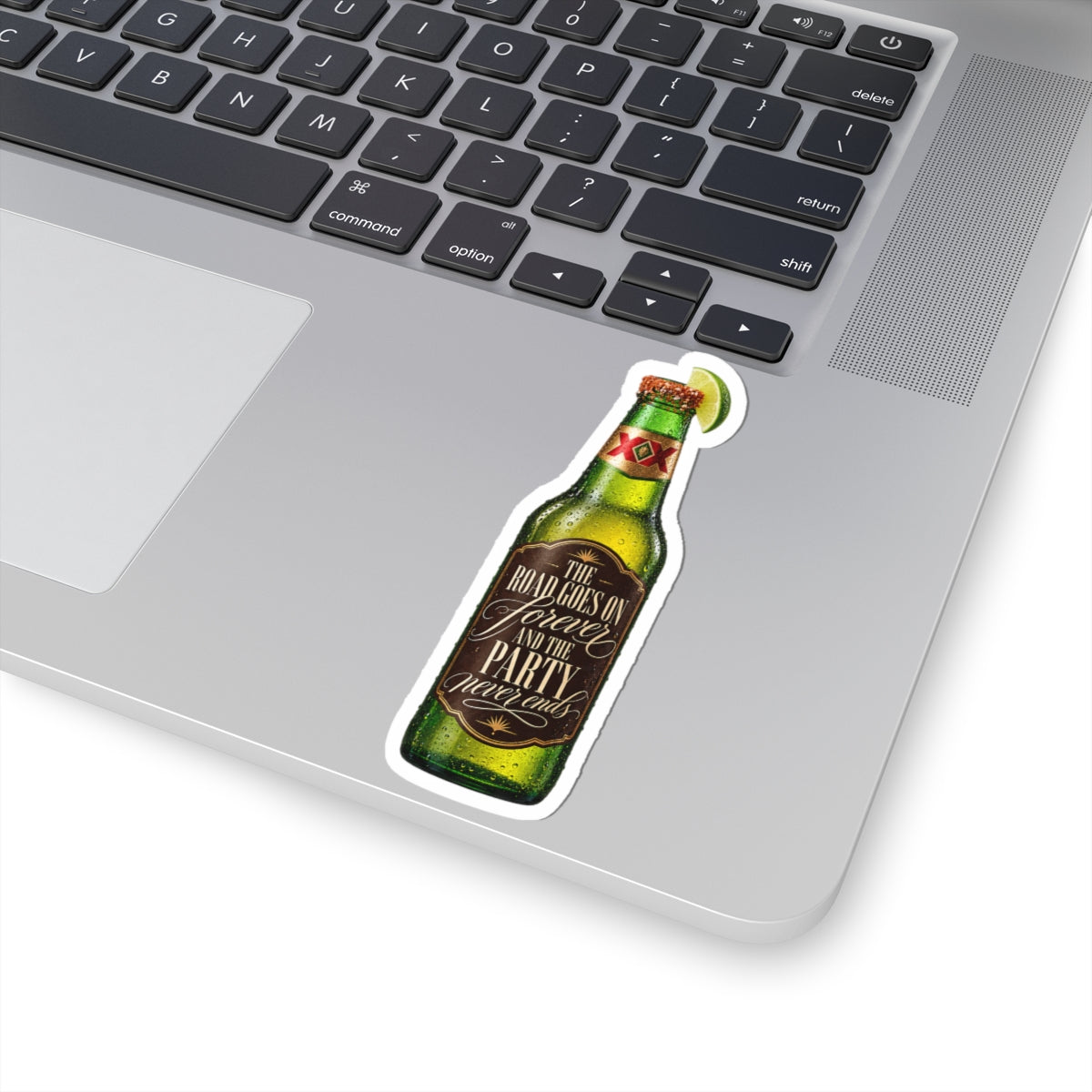 The Road Goes on Forever - Beer Bottle Kiss-Cut Sticker