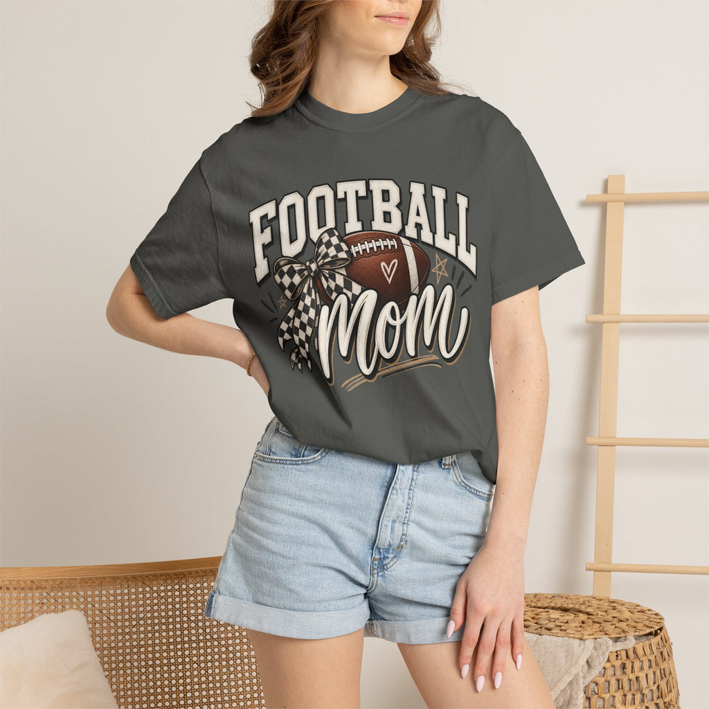 Football Mom T-Shirt — Vintage Garment-Dyed Sideline Tee