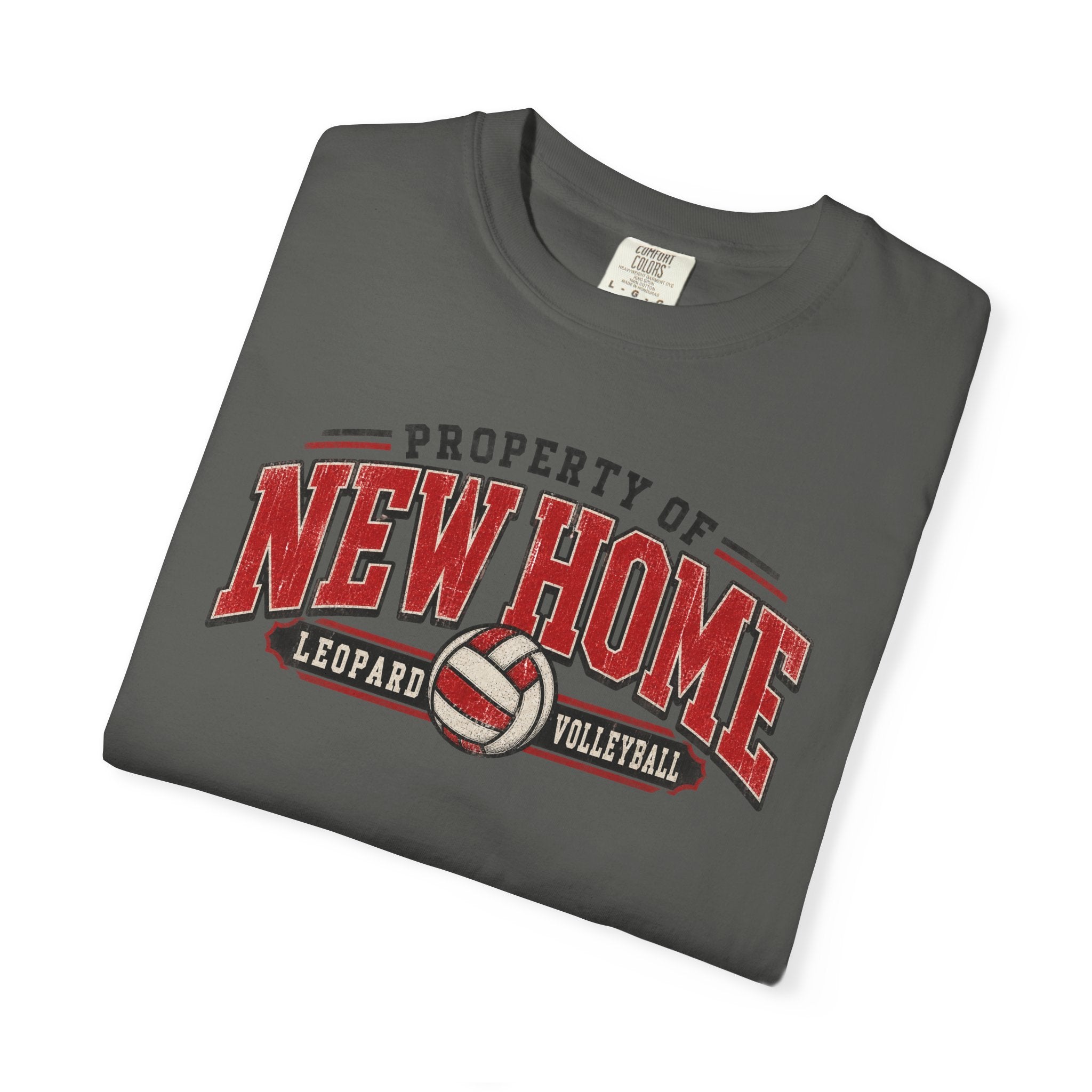 New Home Volleyball T-Shirt — "Property of New Home" Graphic Tee