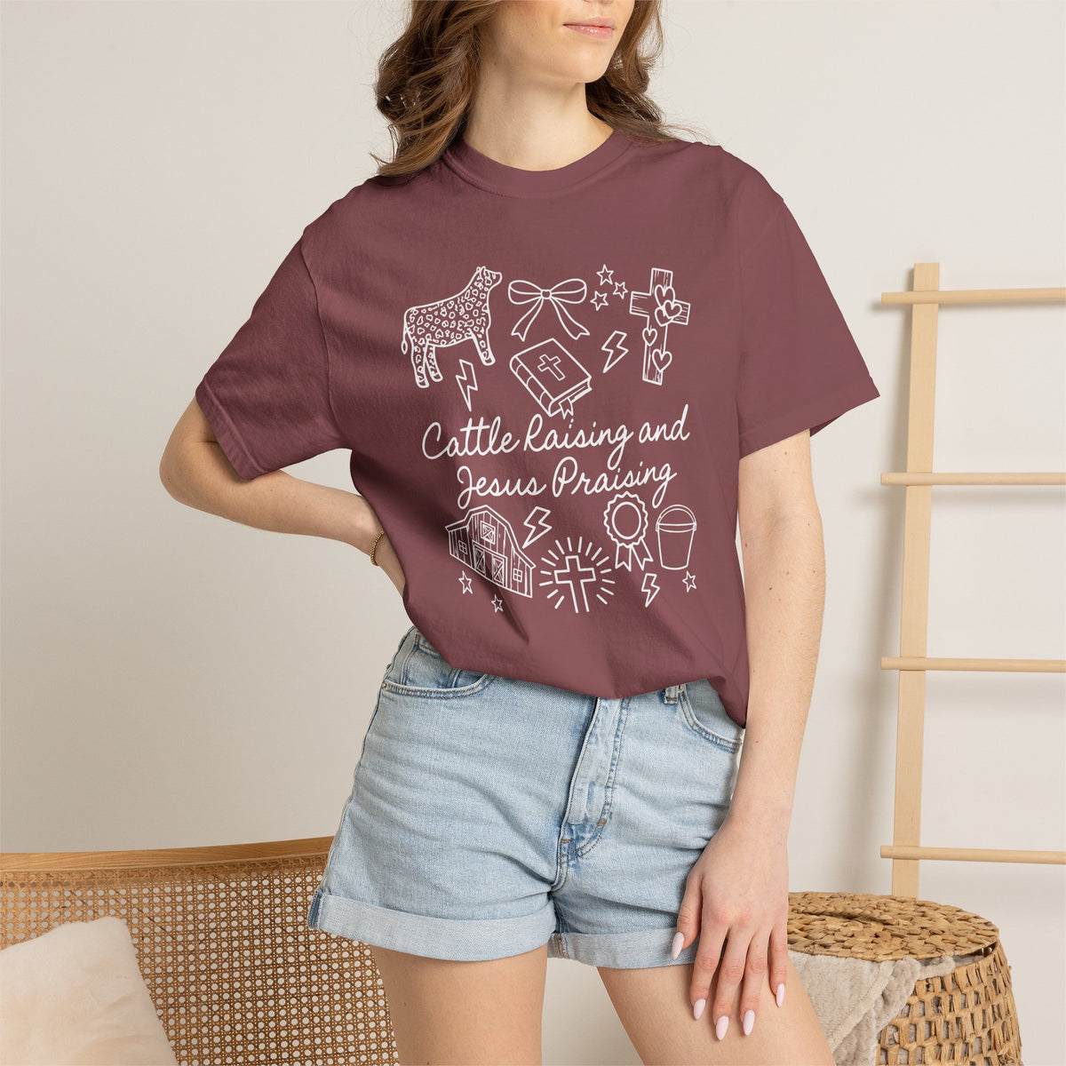 Cattle Raising and Jesus Praising T-Shirt