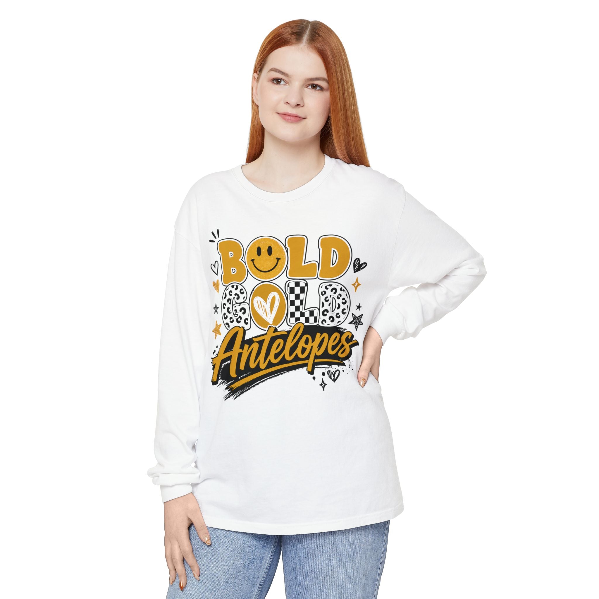 Bold Gold Antelopes Long Sleeve Tee