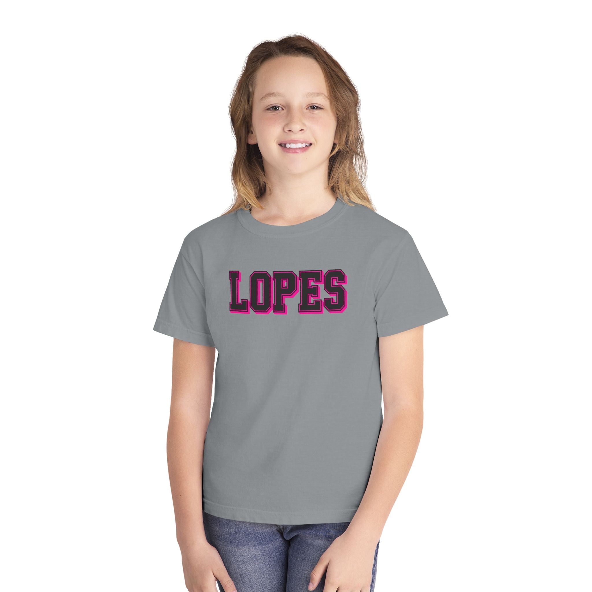 Youth Tee — 'LOPES' Varsity Letter Graphic Shirt