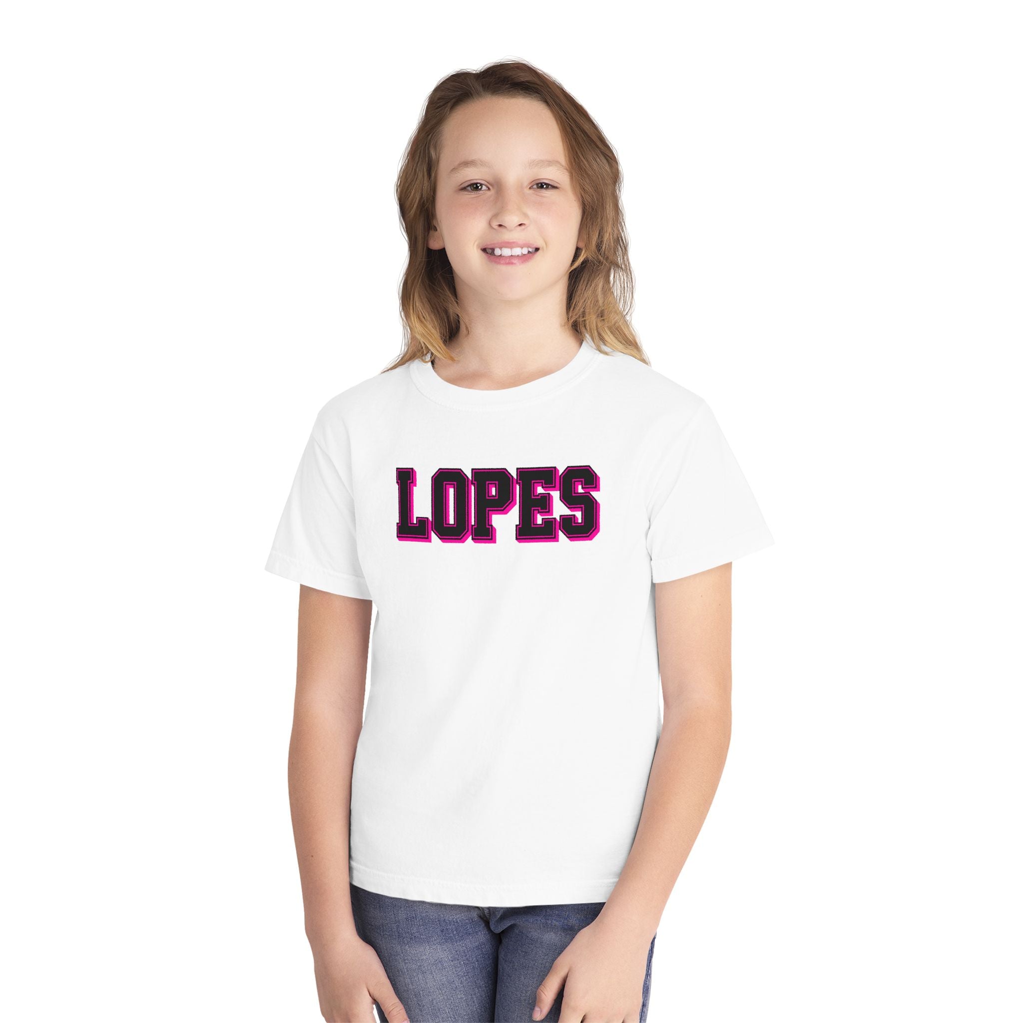 Youth Tee — 'LOPES' Varsity Letter Graphic Shirt