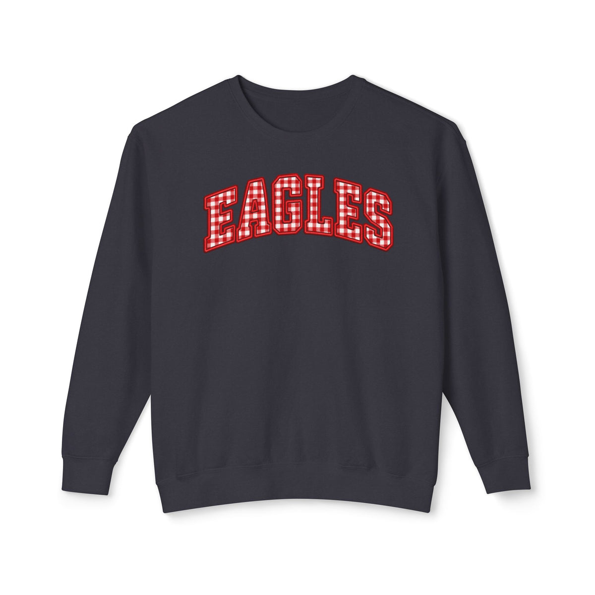 Eagles Plaid Arch Crewneck Sweatshirt — Vintage Red Check Team Pullover