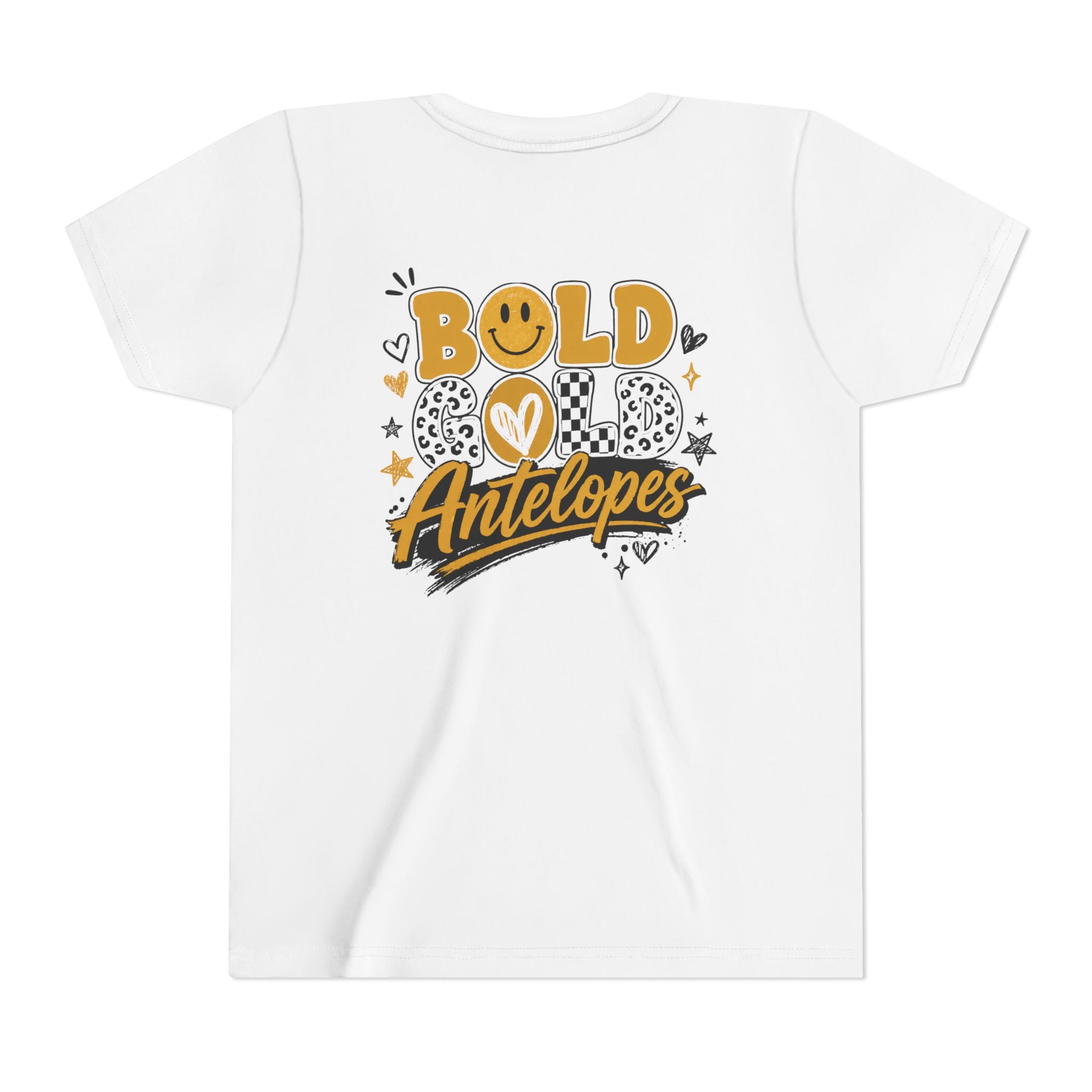 Youth Tee — Bold Gold Antelopes Cheer Shirt