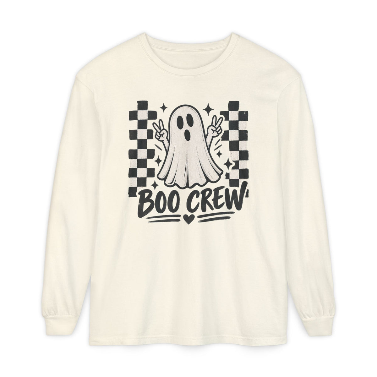 Boo Crew Long Sleeve Tee — Cute Ghost Halloween Shirt