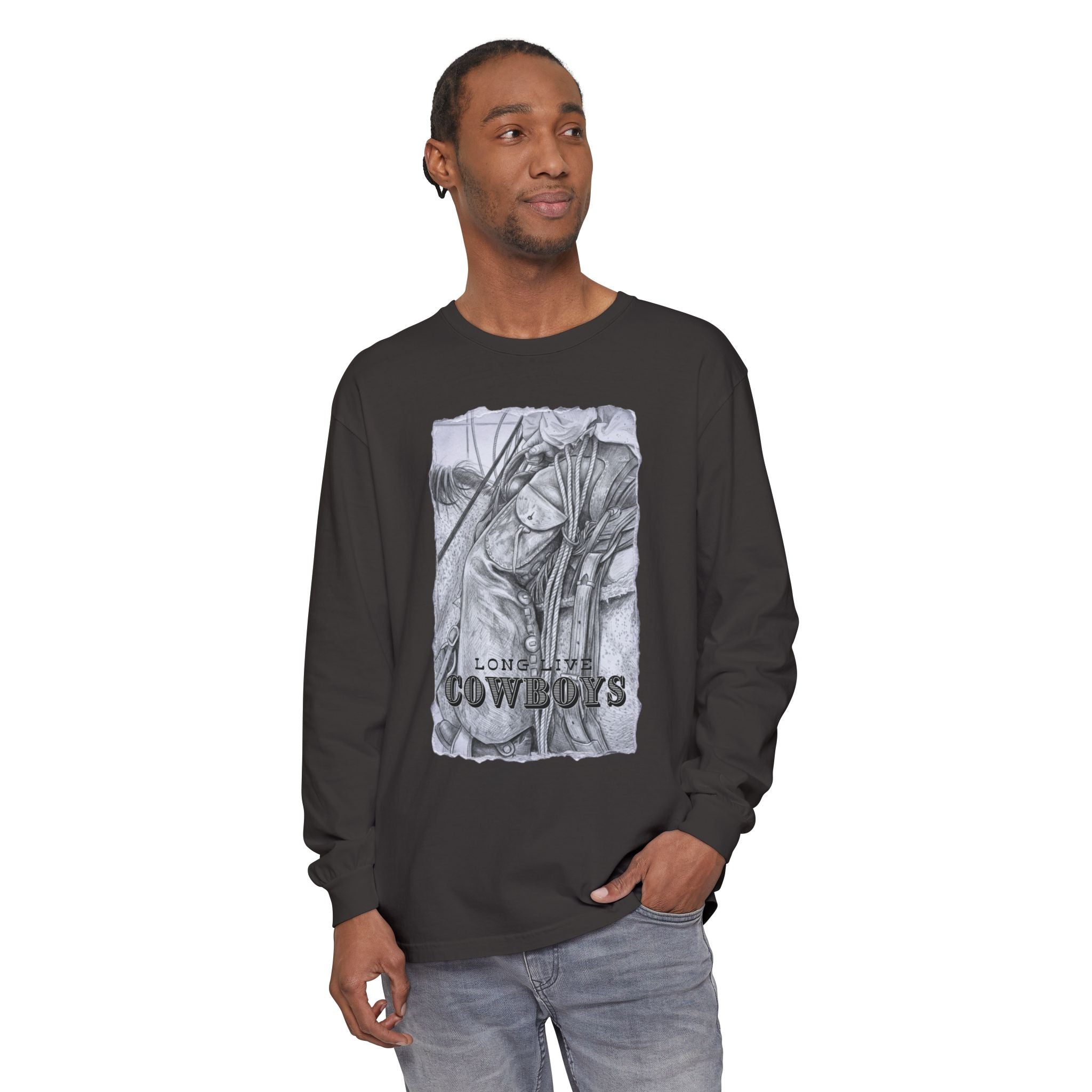 Cowboys Vintage Sketch Long Sleeve Tee