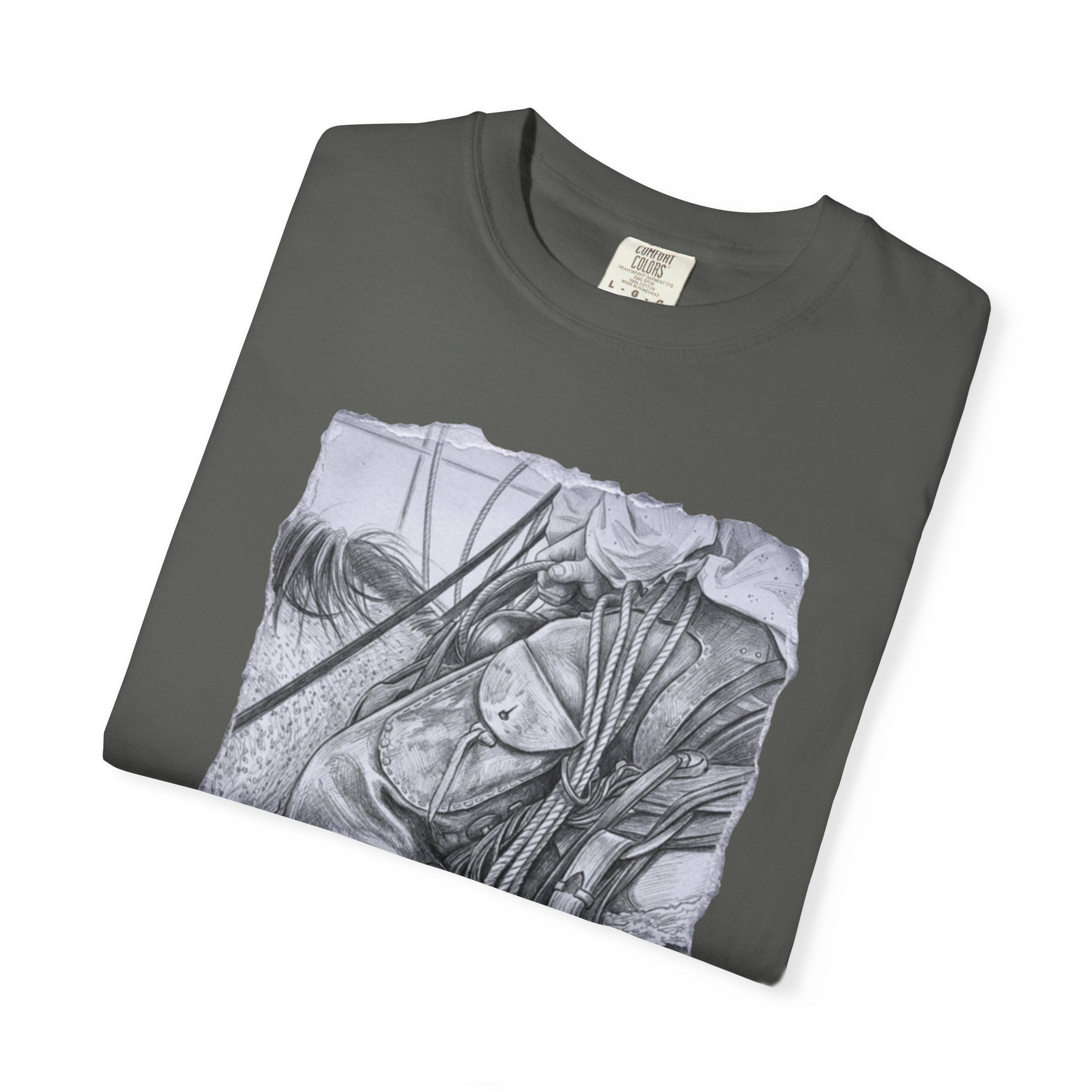 Long Live Cowboys Graphic Tee | Original Western Photography Sketch Shirt | Unisex Garment-Dyed T-Shirt
