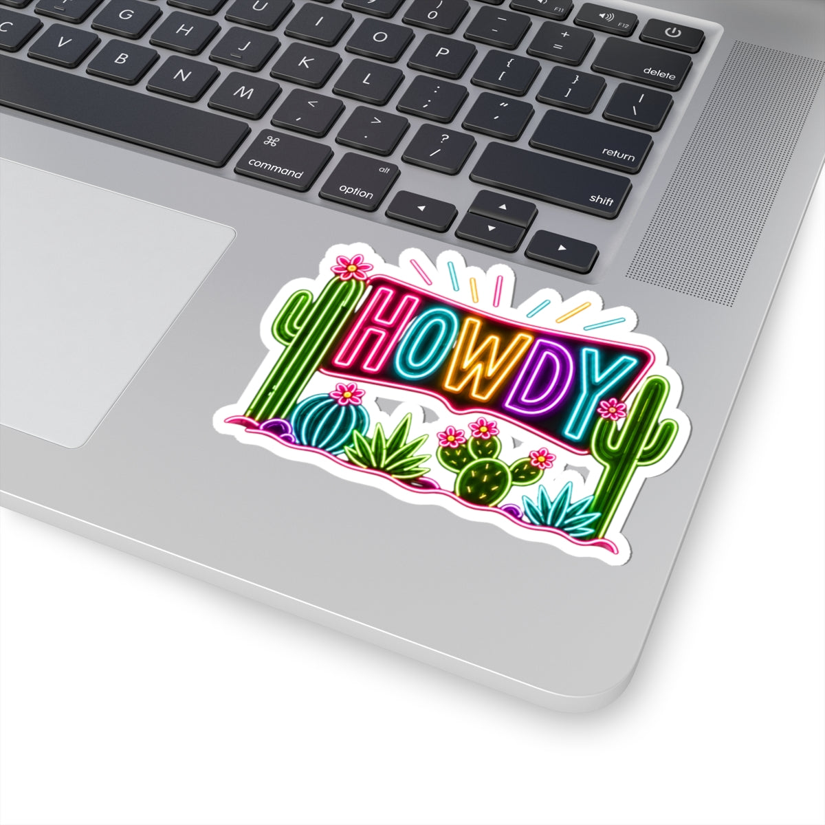 Howdy Neon Cactus Sticker — Kiss-Cut Vinyl Decal