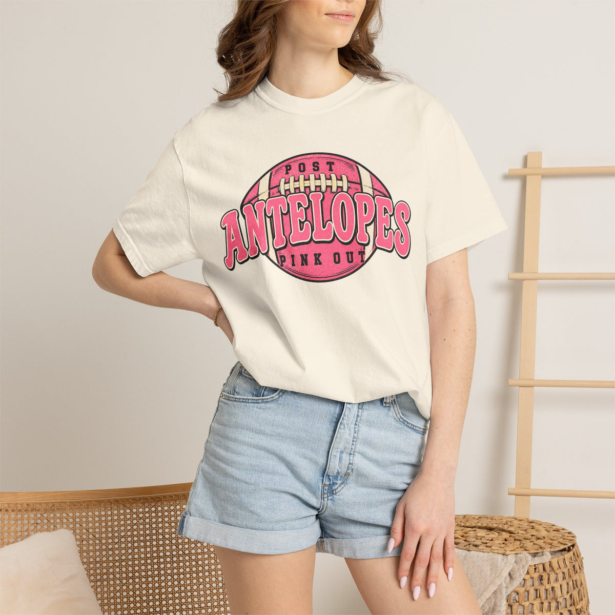 Antelopes Pink Out Football T-Shirt — Vintage Team Game Day Tee