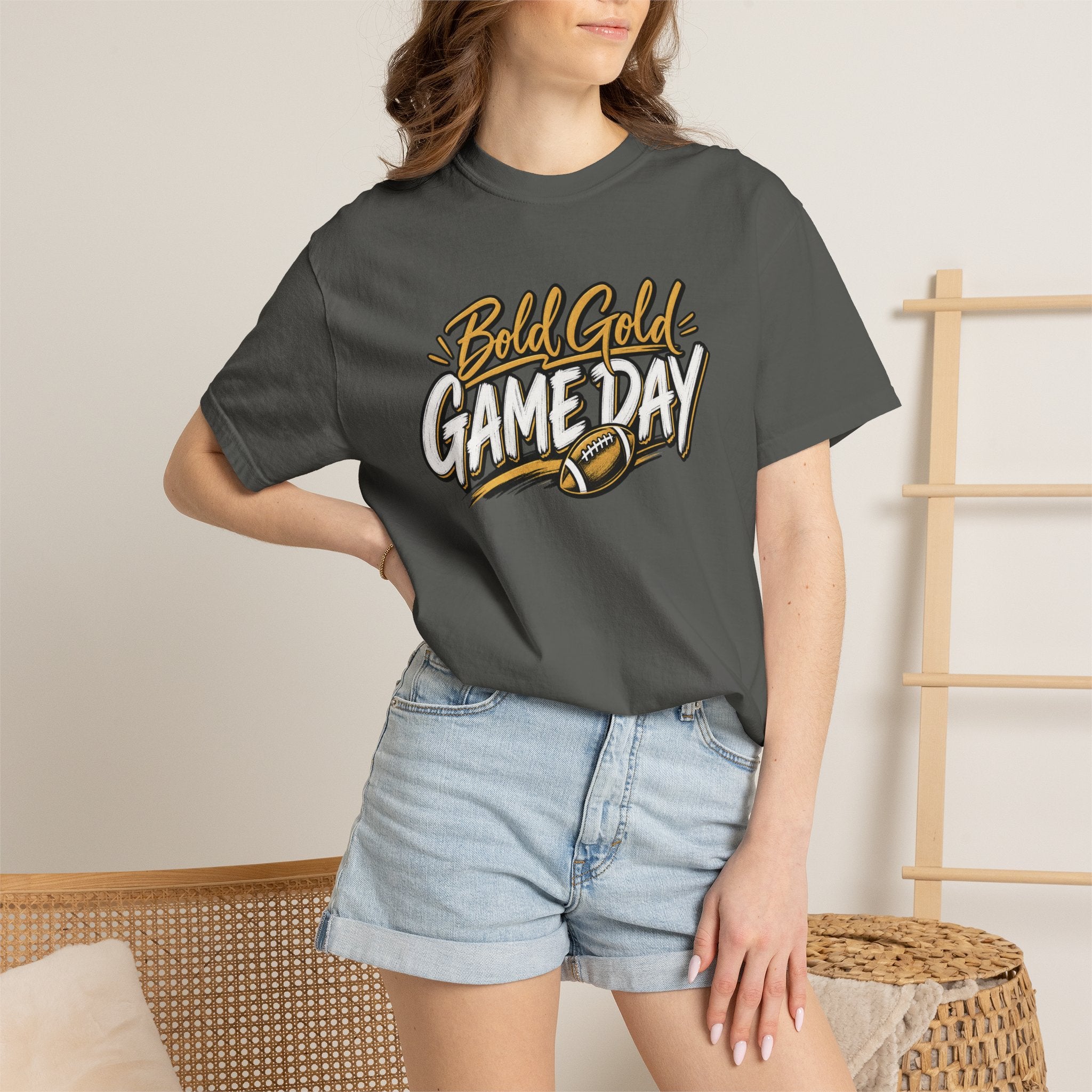 Bold Gold Gameday T-Shirt - Football Graphic Tee