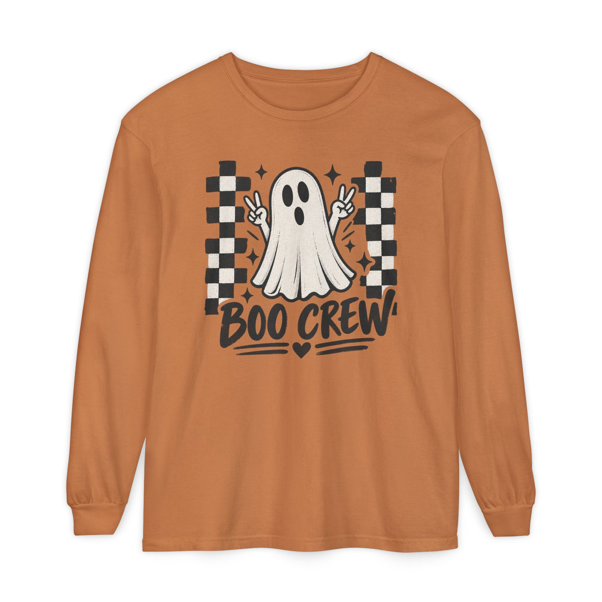 Boo Crew Long Sleeve Tee — Cute Ghost Halloween Shirt