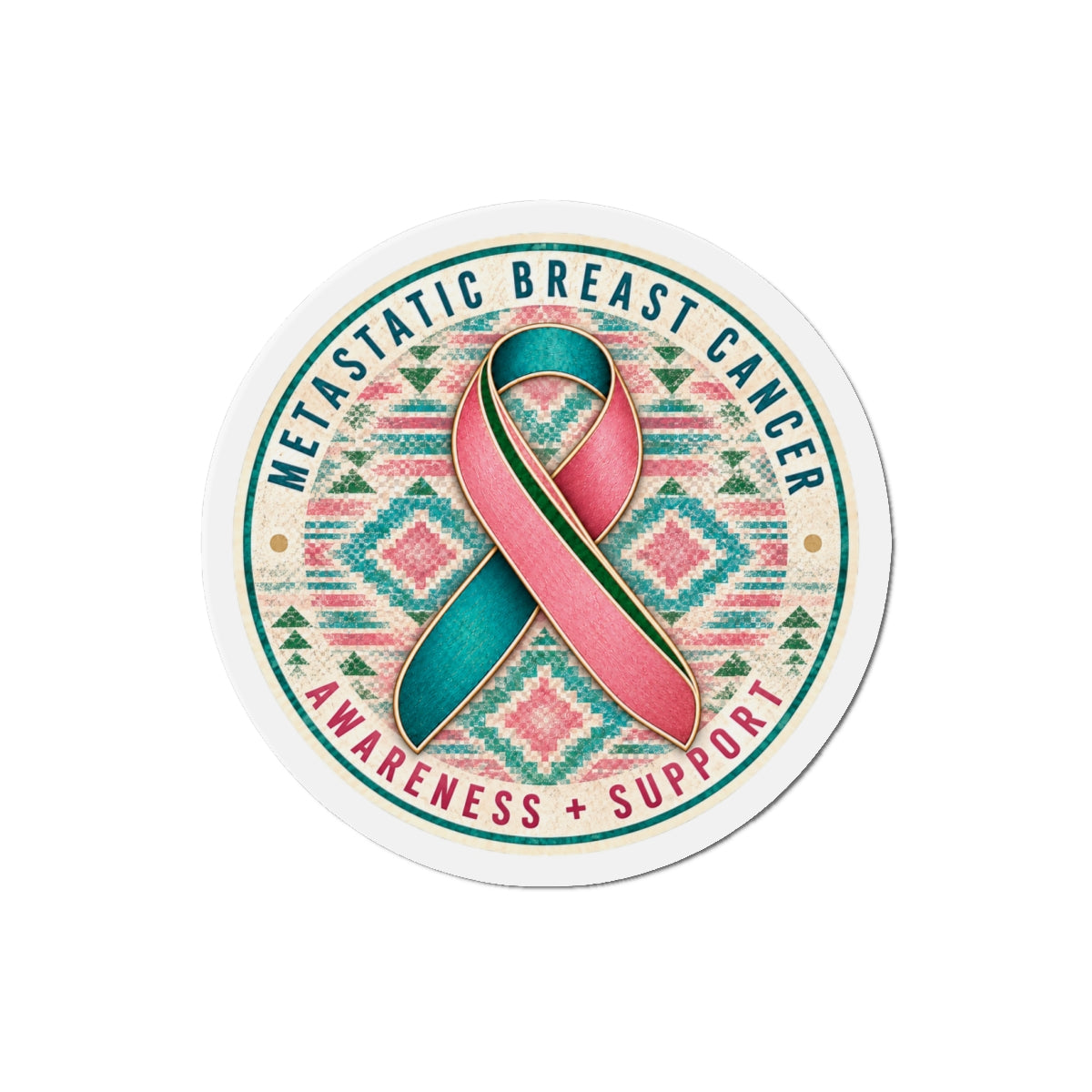 Metastatic Breast Cancer Awareness Ribbon Magnet — Support & Awareness Die-Cut Magnet