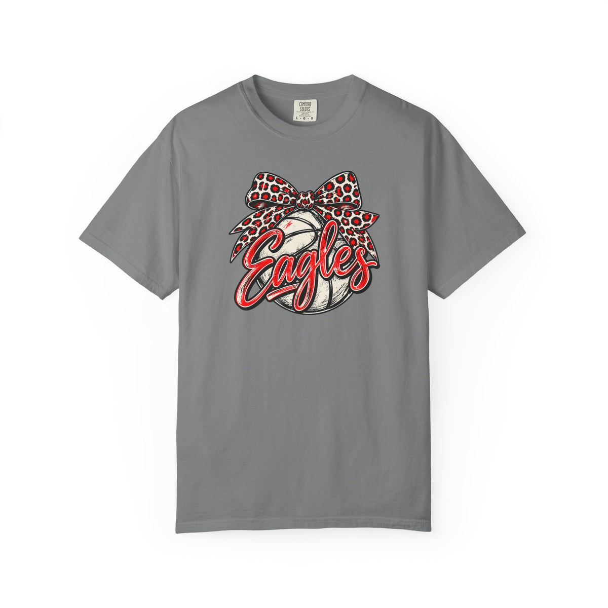 Eagles Volleyball T-Shirt with Leopard Bow Graphic