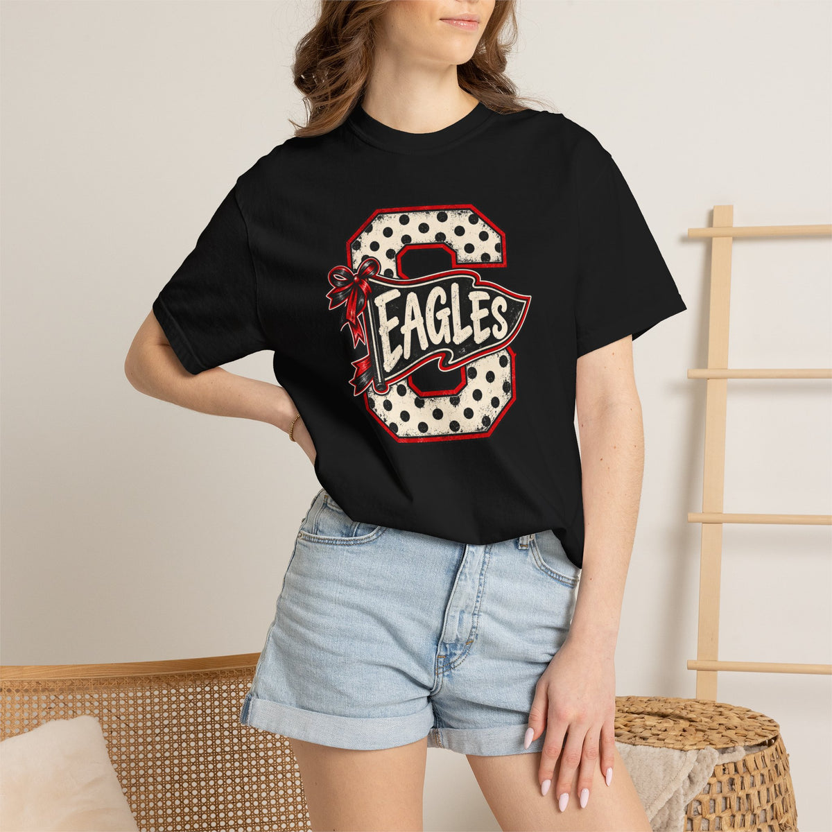 Vintage Polka Dot 'Eagles' Letterman T-Shirt