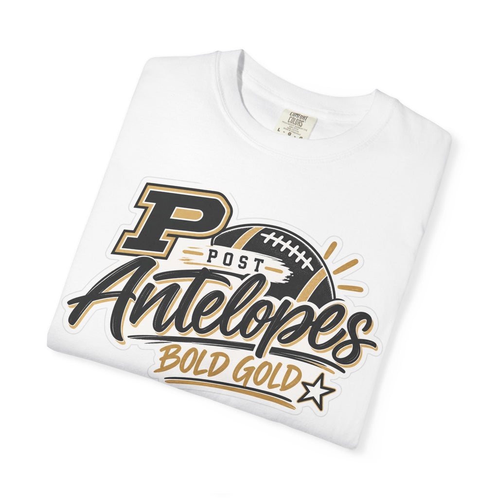 Post Antelopes Bold Gold Football T-Shirt