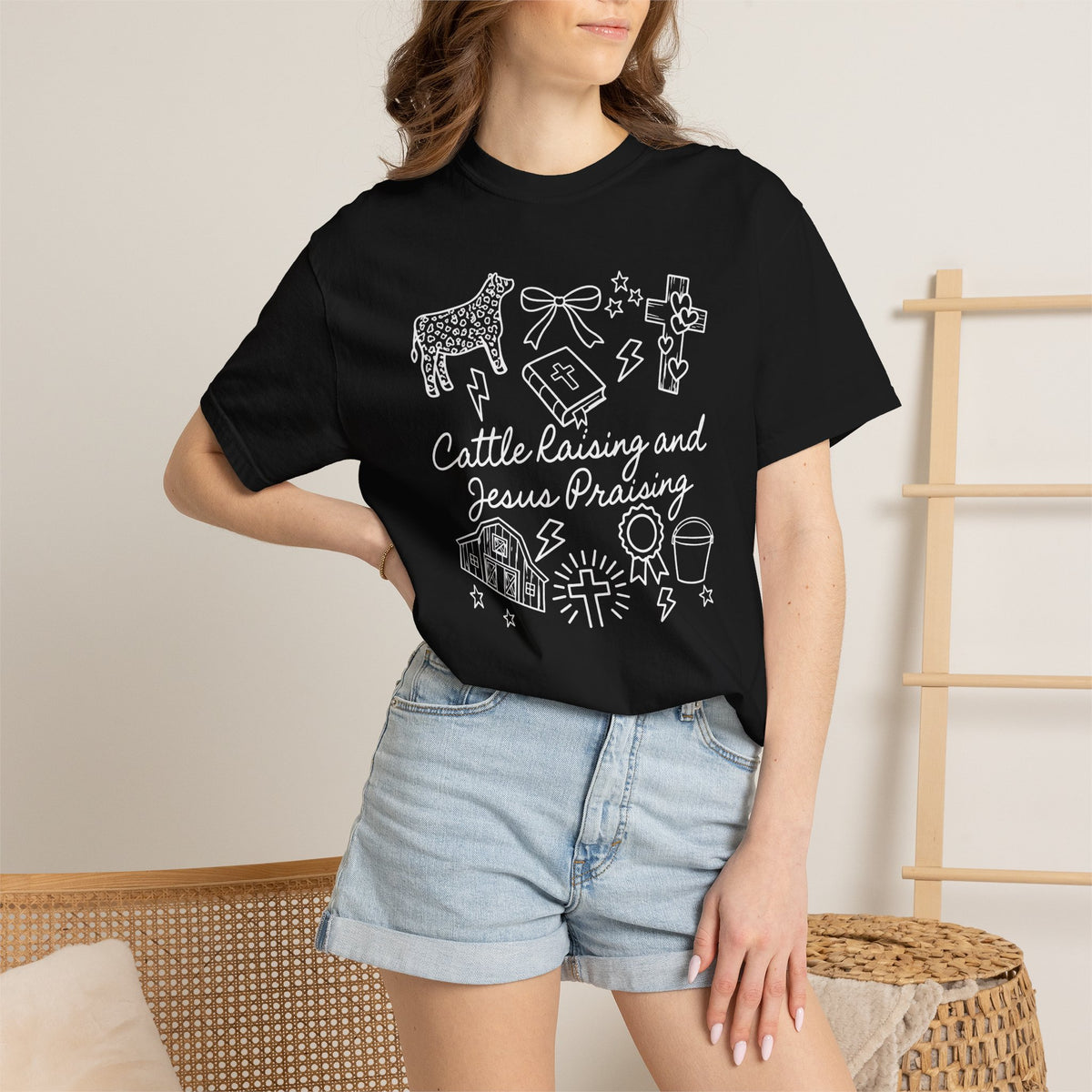 Cattle Raising and Jesus Praising T-Shirt