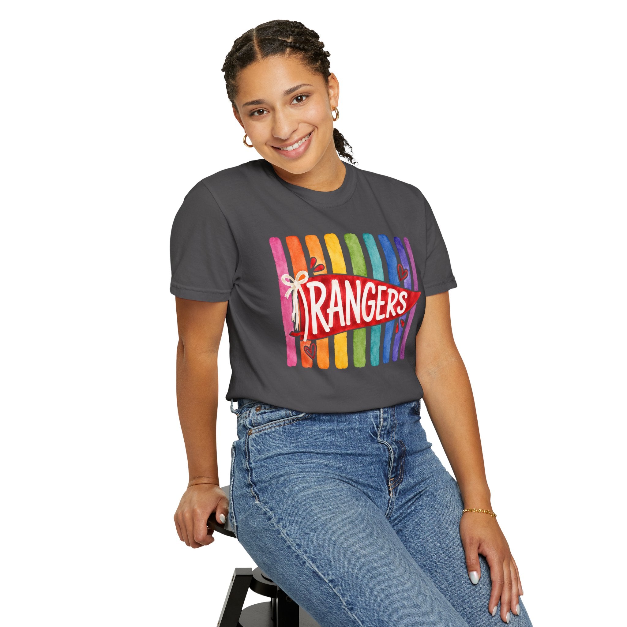 Rangers Rainbow Pennant T-Shirt — Pride School Spirit Tee