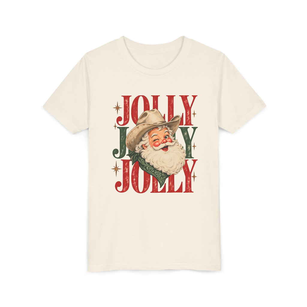 Jolly Cowboy Santa Youth Short Sleeve Tee