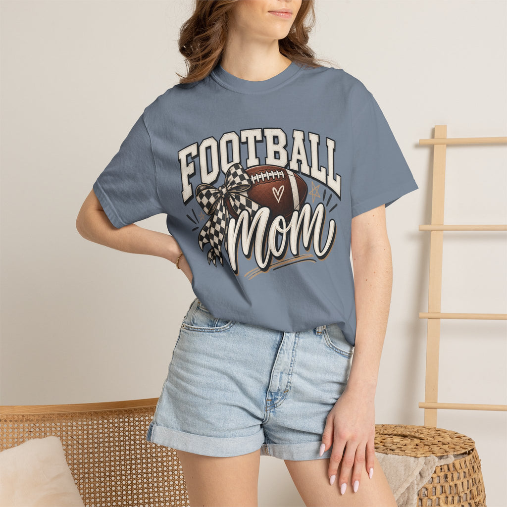 Football Mom T-Shirt — Vintage Garment-Dyed Sideline Tee