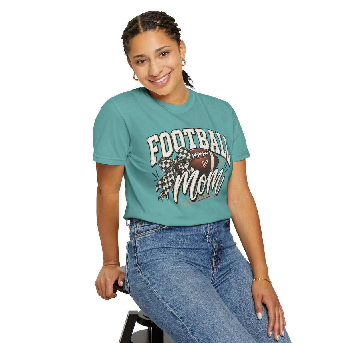 Football Mom T-Shirt — Vintage Garment-Dyed Sideline Tee