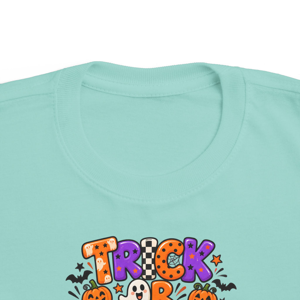 Toddler Halloween Tee - Colorful "Trick or Treat" Candy Pumpkin Design
