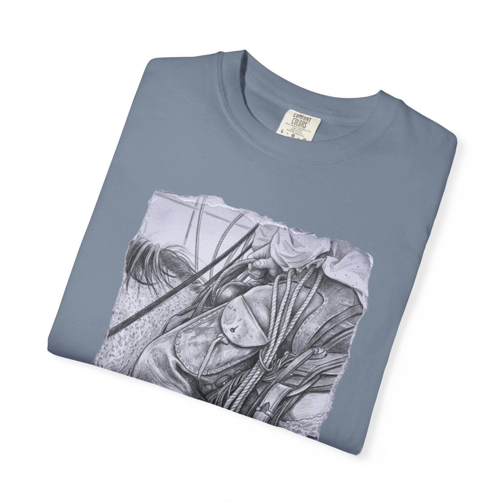 Long Live Cowboys Graphic Tee | Original Western Photography Sketch Shirt | Unisex Garment-Dyed T-Shirt
