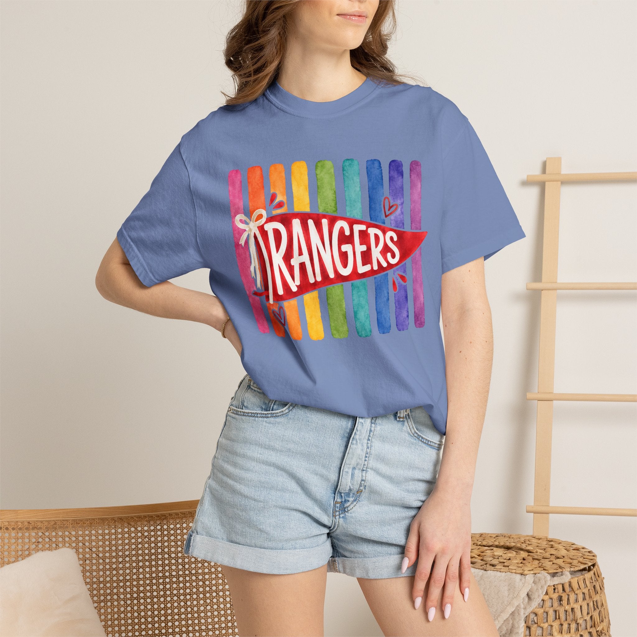 Rangers Rainbow Pennant T-Shirt — Pride School Spirit Tee