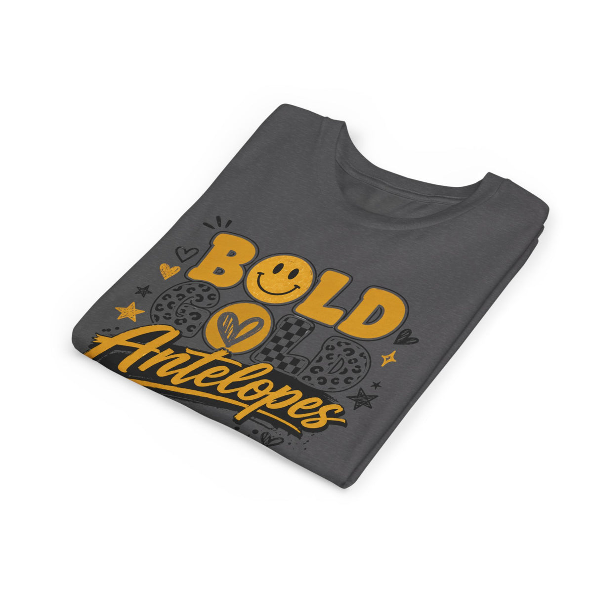 Bold Gold Antelopes Youth Tee — Cheerful School Spirit Graphic Shirt
