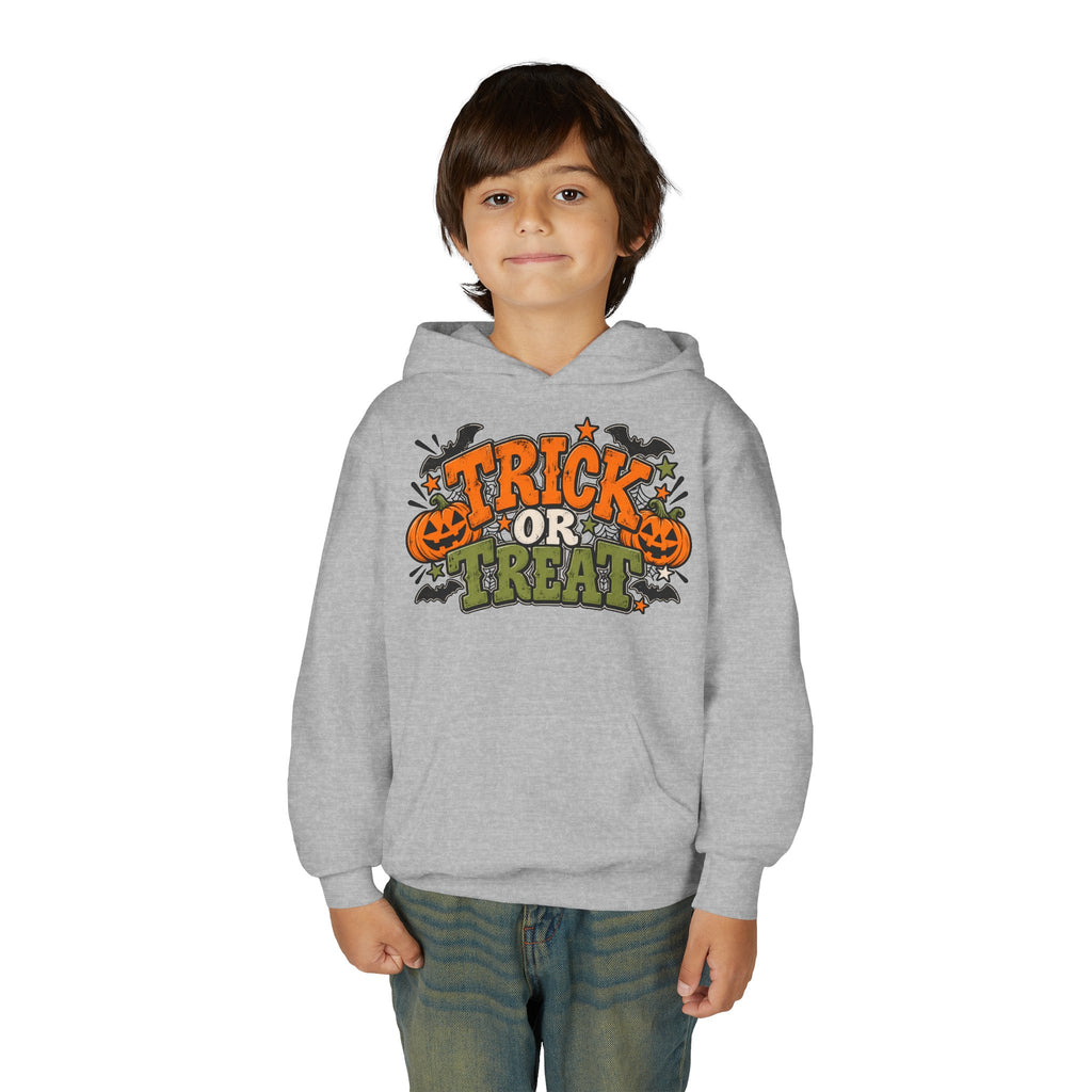 Youth Hoodie - 'Trick or Treat' Halloween Pumpkin Graphic