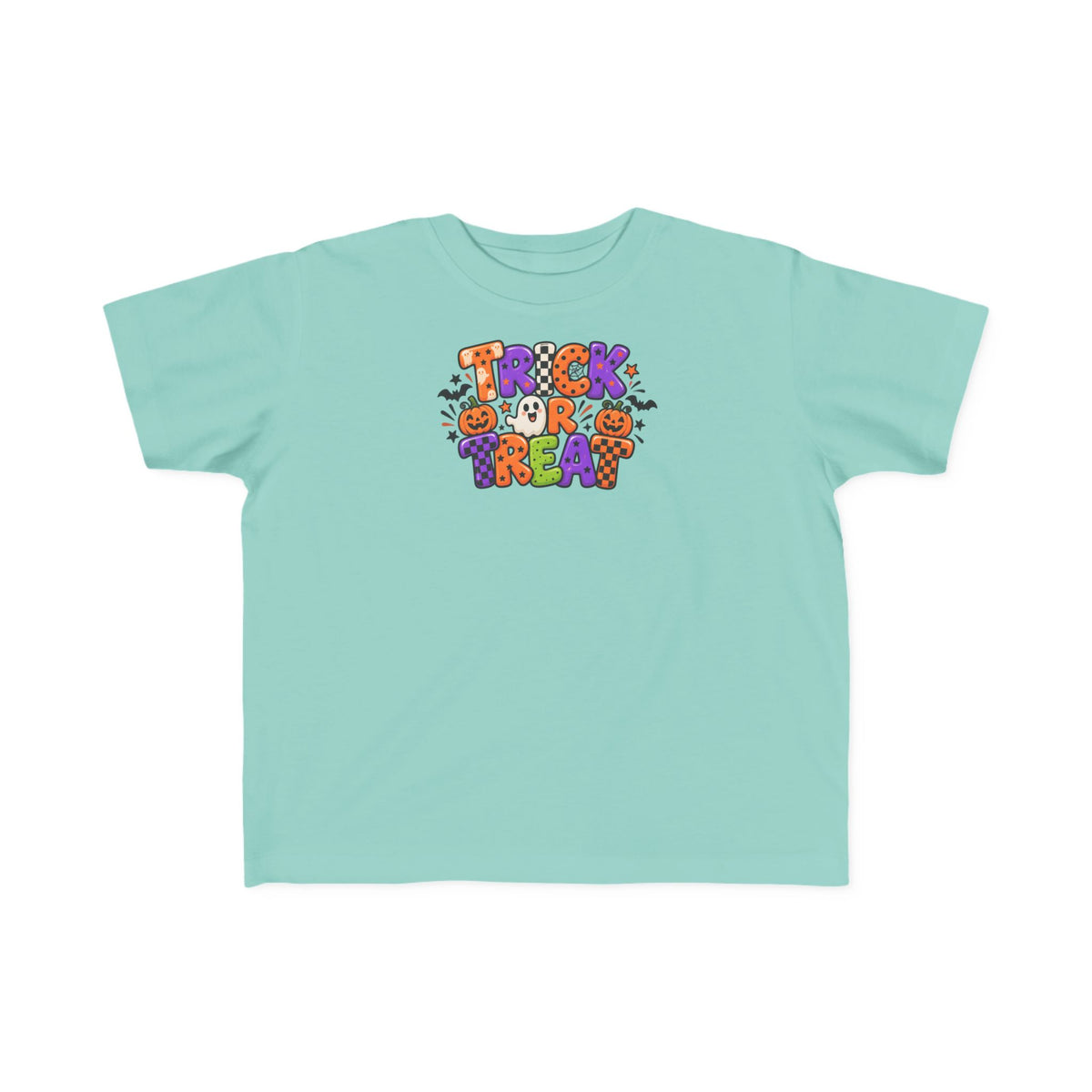 Toddler Halloween Tee - Colorful "Trick or Treat" Candy Pumpkin Design