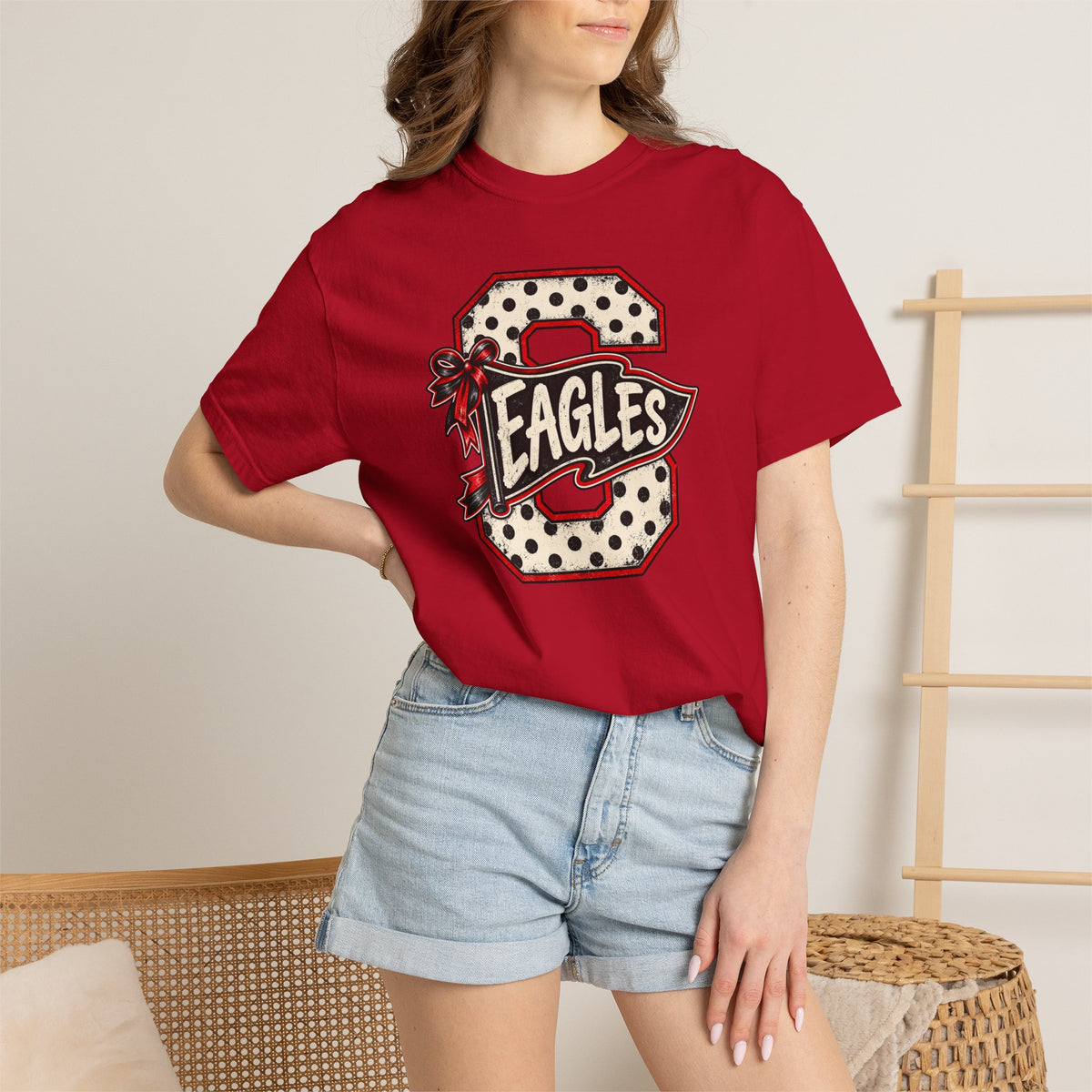 Vintage Polka Dot 'Eagles' Letterman T-Shirt
